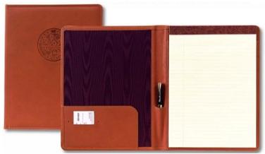 red leather padded executive desk folder